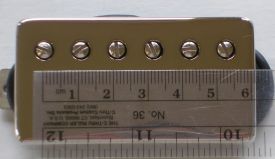 The Fender spaced Lollar Imperial humbucker has a pole spacing of 53mm.