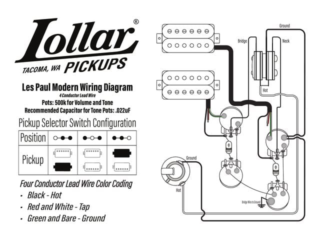Les Paul Modern 4-conductor wiring diagram