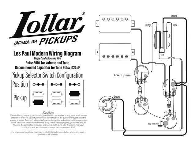 Les Paul Modern Single-conductor wiring diagram