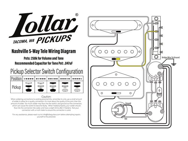 Nashville Telecaster 5-Way wiring diagram